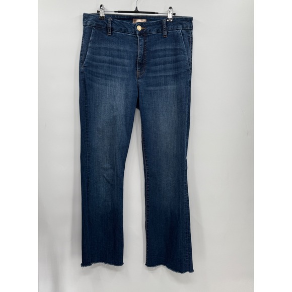 Kut from the Kloth Denim - Kut From The Kloth Dark Wash Flare Jeans Raw Hem‎ Size 10